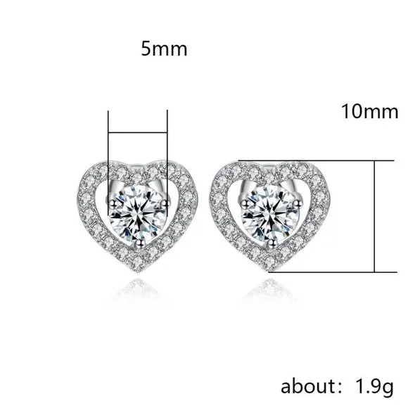 💥Lovely Round Dainty Zircon Hollow Heart Earrings for Women, UNVN12424 - Picture 5 of 5